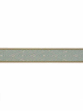 Load image into Gallery viewer, 2.25&quot; Seafoam Aqua Beige Geometric Drapery Tape Trim