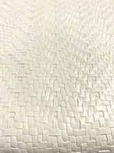 Load image into Gallery viewer, 1.5 Yard Designer Ivory Basketweave Faux Leather Upholstery Vinyl WHS 5087