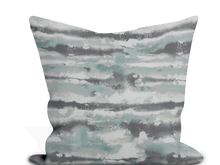Load image into Gallery viewer, Custom Pillow Cover in Thibaut Silver Lining in Mineral - One Side