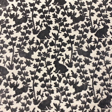 Load image into Gallery viewer, Charcoal Grey Beige Woodland Animal Pattern Cut Velvet Upholstery Drapery Fabric
