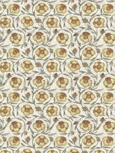Load image into Gallery viewer, Cotton Linen Viscose Cream Green Mustard Terracotta Floral Drapery Fabric