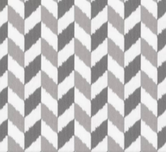 Off White Grey Taupe Geometric Chevron Embroidered Drapery Fabric