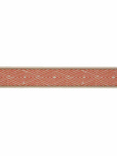 Load image into Gallery viewer, 2.25&quot; Orange Beige Geometric Drapery Tape Trim