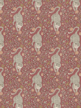 Load image into Gallery viewer, Linen Rayon Rose Beige Black Orange Mustard Animal Pattern Upholstery Drapery Fabric
