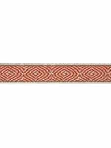 2.25" Orange Beige Geometric Drapery Tape Trim