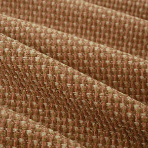 Coral Brown Cream Small Scale Geometric Chenille Upholstery Fabric