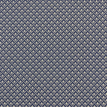 Load image into Gallery viewer, Navy Blue White Cotton Small Scale Diamond Upholstery Drapery Fabric