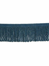 Load image into Gallery viewer, 4.75&quot; Wide Navy Blue Teal Tassel Bullion Fringe Trim