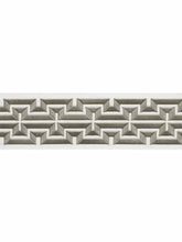 Load image into Gallery viewer, 4&quot; Wide Off White Grey Embroidered Geometric Drapery Tape Trim