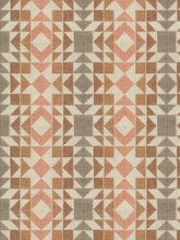 Load image into Gallery viewer, Beige Coral Burnt Orange Brown Geometric Matelasse Upholstery Fabric