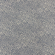 Load image into Gallery viewer, Denim Navy Blue Off White Animal Pattern Cheetah Upholstery Fabric