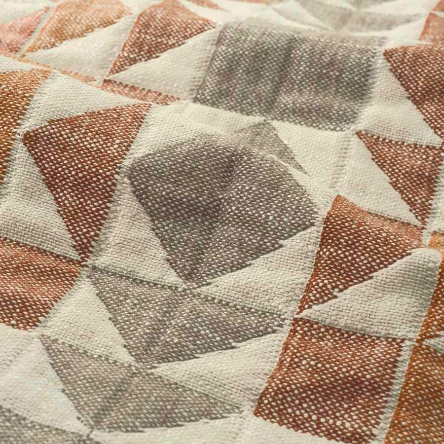 Beige Coral Burnt Orange Brown Geometric Matelasse Upholstery Fabric