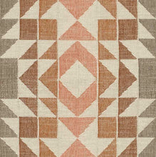 Load image into Gallery viewer, Beige Coral Burnt Orange Brown Geometric Matelasse Upholstery Fabric