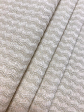 Load image into Gallery viewer, 1.9 Yard Designer Cream Beige Mini Chevron Chenille Upholstery Fabric WHS 4609