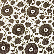 Load image into Gallery viewer, Schumacher Griffin Flower Print Ecru Brown Botanical Floral Linen Cotton Upholstery Drapery Fabric