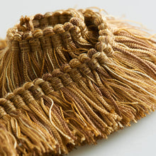Load image into Gallery viewer, 2" Wide Mustard Gold Beige Brush Upholstery Fringe Trim