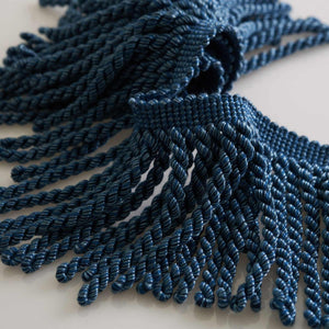 4.75" Wide Navy Blue Teal Tassel Bullion Fringe Trim