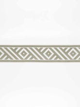 Load image into Gallery viewer, 3&quot; Wide Ivory Grey Geometric Embroidered Drapery Tape Trim