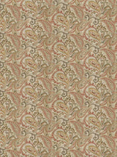 Load image into Gallery viewer, Beige Red Mustard Yellow Grey Paisley Upholstery Fabric