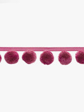 Load image into Gallery viewer, 2.5" Fuchsia Hot Pink Pom Pom Tape Trim