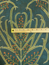 Load image into Gallery viewer, St. Frank Teal Vines Suzani Linen Cotton Floral Upholstery Drapery Fabric STA 5119