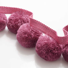 Load image into Gallery viewer, 2.5" Fuchsia Hot Pink Pom Pom Tape Trim