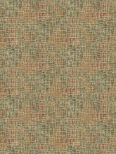 Load image into Gallery viewer, Beige Taupe Orange Coral Teal Green Abstract Chenille Upholstery Fabric