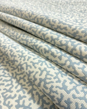 Load image into Gallery viewer, Designer Reversible Blue Cream Coral Pattern Upholstery Drapery Fabric STA 5063