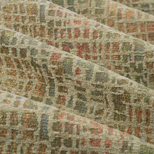 Load image into Gallery viewer, Beige Taupe Orange Coral Teal Green Abstract Chenille Upholstery Fabric