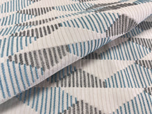 Load image into Gallery viewer, 3/4 Yard Remnant Thibaut Harper Sterling and Sky Geometric Performance Upholstery Fabric