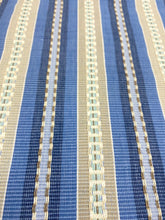 Load image into Gallery viewer, kravet 33150-5 Blue Taupe Cream Cotton Stripe Upholstery Fabric STA 5091