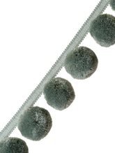 Load image into Gallery viewer, 2.5" Seafoam Aqua Pom Pom Tape Trim