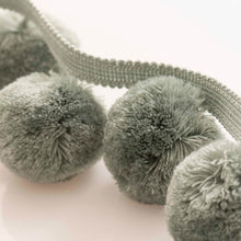 Load image into Gallery viewer, 2.5" Seafoam Aqua Pom Pom Tape Trim