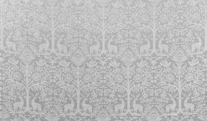 Oatmeal Beige Ivory Woodland Bird Animal Pattern Damask Upholstery Drapery Fabric
