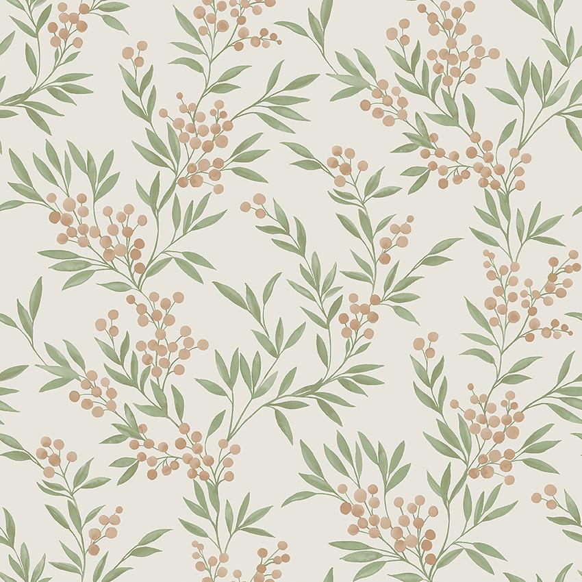 Schumacher Forest Berries Wallpaper 4714 / Leaf And Stone