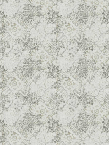 Linen Cotton Cream Grey Taupe Floral Drapery Fabric FB