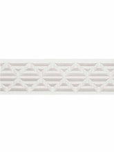 Load image into Gallery viewer, 4" Wide White Ivory Embroidered Geometric Drapery Tape Trim