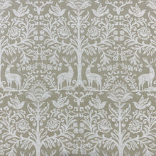 Load image into Gallery viewer, Oatmeal Beige Ivory Woodland Bird Animal Pattern Damask Upholstery Drapery Fabric