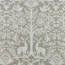 Load image into Gallery viewer, Oatmeal Beige Ivory Woodland Bird Animal Pattern Damask Upholstery Drapery Fabric