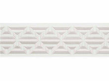 Load image into Gallery viewer, 4" Wide White Ivory Embroidered Geometric Drapery Tape Trim