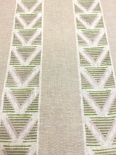 Load image into Gallery viewer, Remnant 1 Yard Thibaut Burton Stripe Lavender Sage Linen Upholstery Drapery Fabric STA 4662