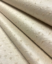 Load image into Gallery viewer, Designer Heavy Duty Pearlescent Champagne Cream Ostrich Faux Leather Upholstery Vinyl STA 5152