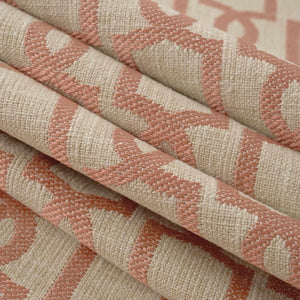 Cotton Blend Beige Coral Trellis Geometric Upholstery Drapery Fabric FB