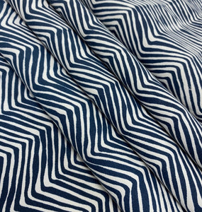 Petite Zig Zag Quadrille China Seas Alan Campbell Navy Blue Suncloth Outdoor Fabric STA 5066