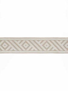 Copy of 3" Wide Ivory Taupe Geometric Embroidered Drapery Tape Trim