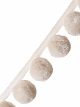 Load image into Gallery viewer, 2.5" Off White Pom Pom Tape Trim