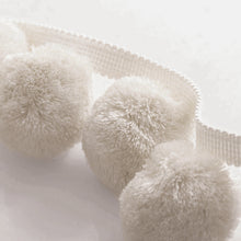 Load image into Gallery viewer, 2.5" Off White Pom Pom Tape Trim