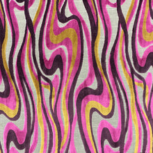 Load image into Gallery viewer, Cotton Viscose Beige Magenta Hot Pink Burgundy Mustard Gold Abstract Cut VelvetUpholstery Drapery Fabric