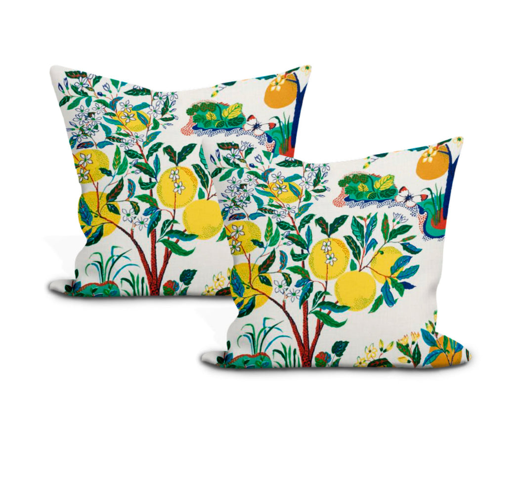 Schumacher citrus garden pillow cover 