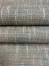 Load image into Gallery viewer, 1.3 Yard Designer Water &amp; Stain Resistant Beige Teal Taupe MCM Mid Century Modern Upholstery Fabric WHS 4623